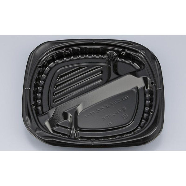 シーピー化成 弁当容器 CBFまろん11-1 黒本体 0A02111010525 1ケース(400個(50個×8))（直送品）