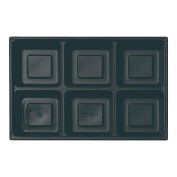 アヅミ産業 270-180-1 (黒) 6ツ仕切 270-180-1BK 1ケース(600個(50個×12))（直送品）