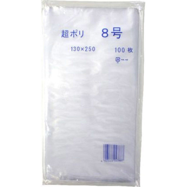 リュウグウ ローデンポリ袋 超ポリ02-8号 3310108 1ケース(14000個(100個×140))（直送品）