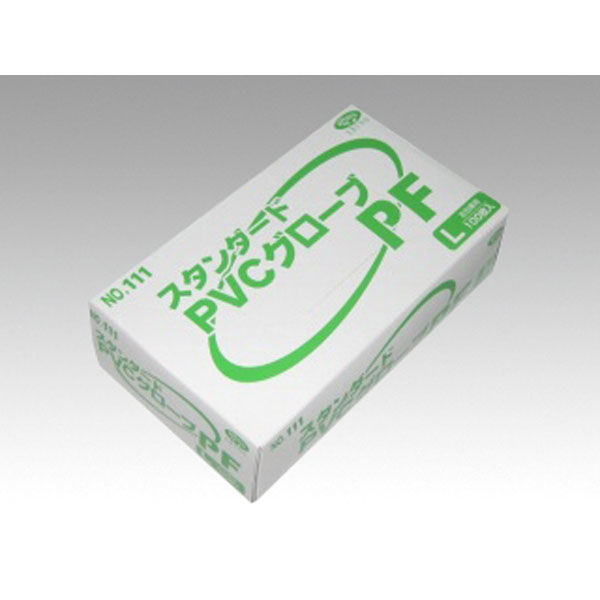 エブノ 塩ビ手袋 介護用プラスチックグローブ No.111 粉なし L 393794 1ケース(3000個(100個×30))（直送品）