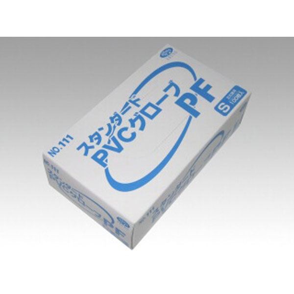 エブノ 塩ビ手袋 介護用プラスチックグローブ No.111 粉なし S 393796 1ケース(3000個(100個×30))（直送品）