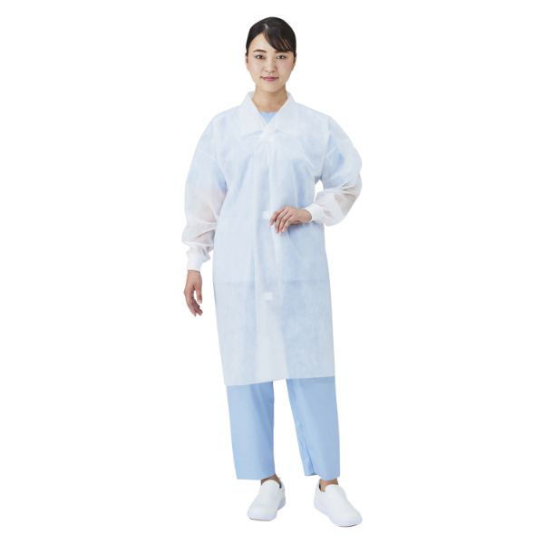メディテックジャパン ディスポ白衣 リブ付不織布白衣