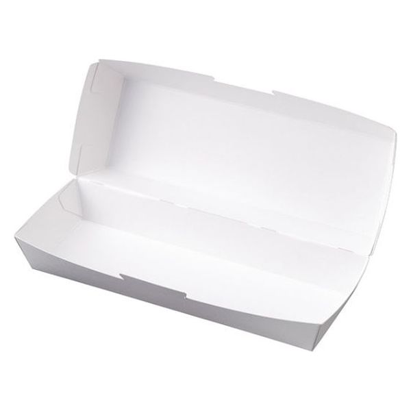 東罐興業 軽食容器 ホットドックトレー白無地 647936 1ケース(600個(100個×6))（直送品）