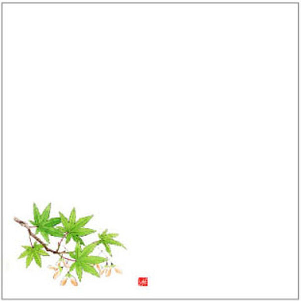 カミイソ産商 敷紙 耐油天紙 4寸 No.0051 青もみじ 70000051 1袋(100個)（直送品）
