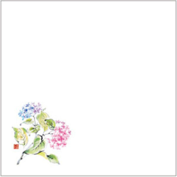 カミイソ産商 敷紙 和紙4寸懐紙 No.6220 あじさい 70016220 1袋(100個)（直送品）