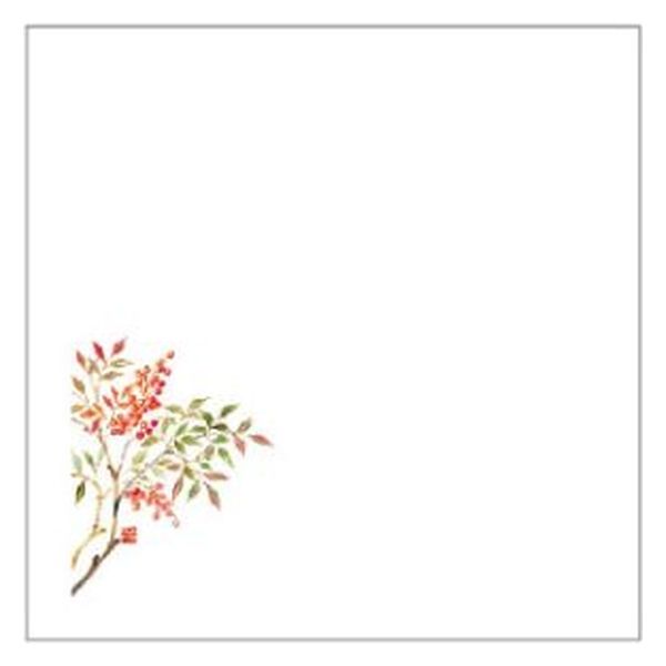 カミイソ産商 敷紙 和紙4寸懐紙 No.6257 南天 70016257 1袋(100個)（直送品）