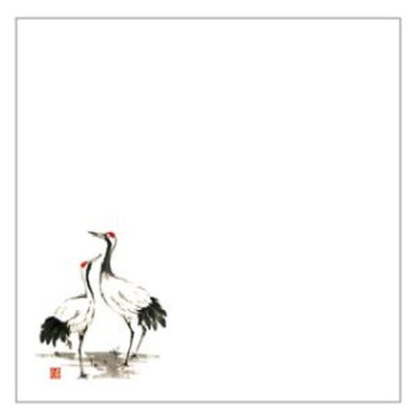 カミイソ産商 敷紙 和紙4寸懐紙 No.6500 鶴 70016500 1袋(100個)（直送品）