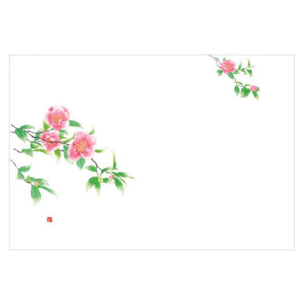 カミイソ産商 テーブルマット 上質-No.121 山茶花 70200121 1袋(100個)（直送品）