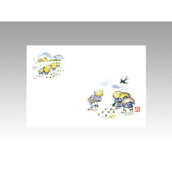 カミイソ産商 テーブルマット 尺3寸 No.263 田植 72000263 1袋(100個)（直送品）