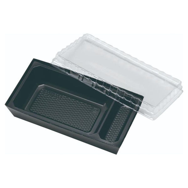 アヅミ産業 弁当容器 NON折 本体205-105 黒木目 8HO11-A01 1ケース(400個(50個×8))（直送品）