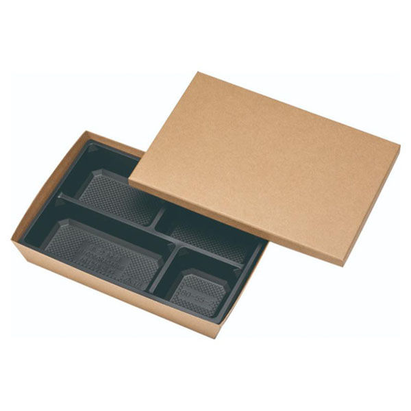 アヅミ産業 弁当容器 HSH-80-55 テーパー型貼箱 (未晒) 8HO11-B09 1ケース(100個(25個×4))（直送品）