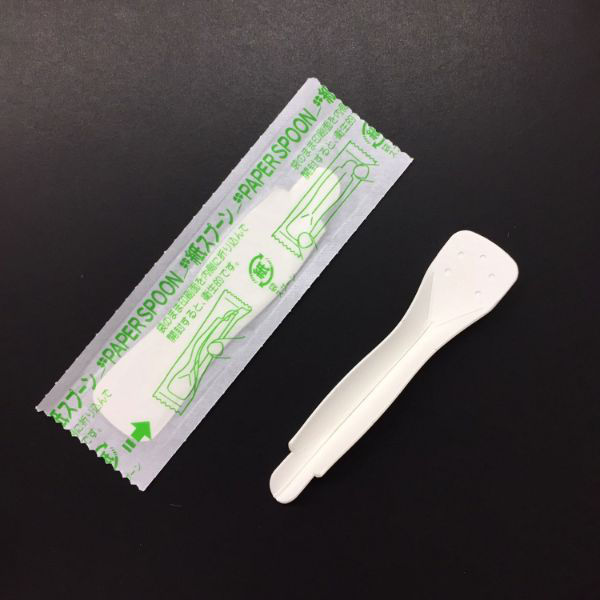 使い捨てスプーン エリプラペーパー カトラリー 紙スプーン 94mm 紙包装 EP 961017（直送品）