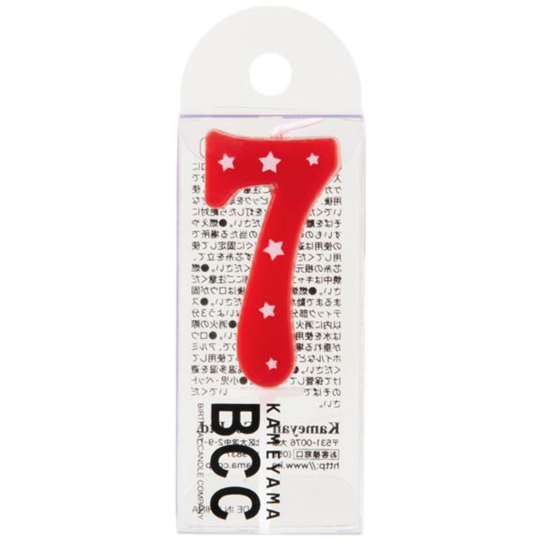 カメヤマ 贈答用飾り ナンバーキャンドル スター 7番 レッド B7539-07-07RE 1ケース(120個(10個×12))（直送品）