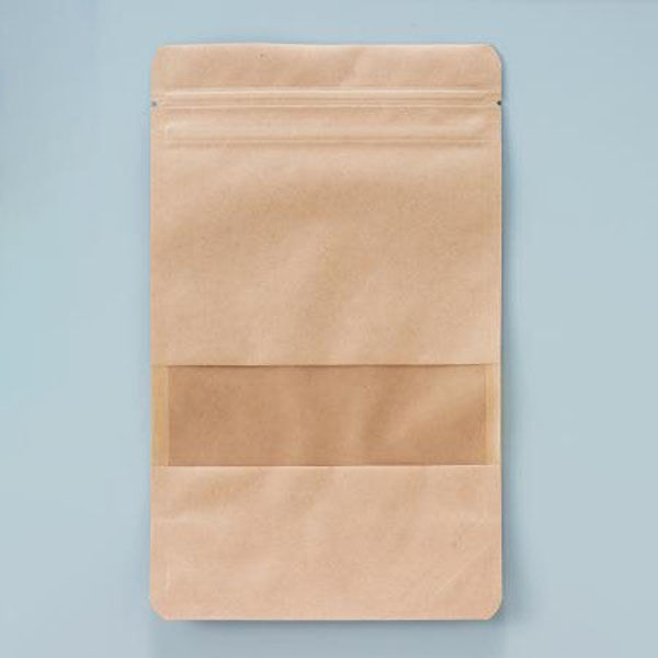 ベリーパック チャック付き袋 CMT-4 クラフト袋窓抜チャック付 茶 1ケース(800個(50個×16))（直送品）