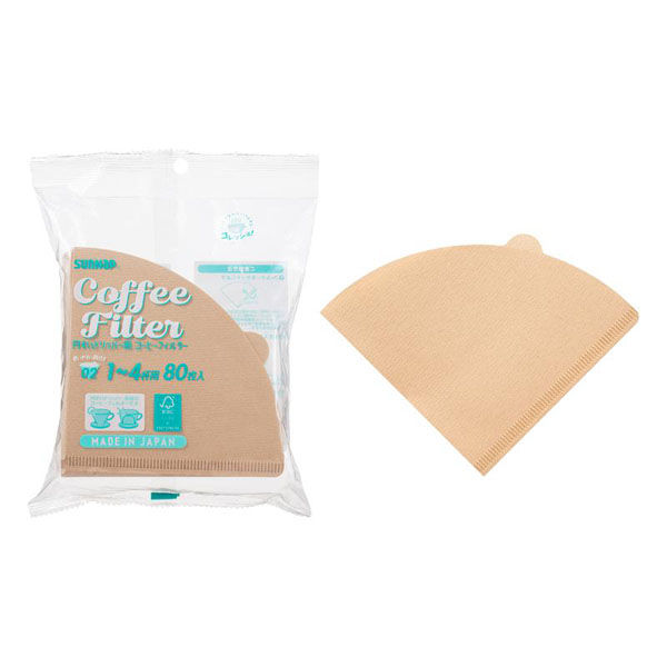 サンナップ コーヒー用品 FMX コレッショ円錐コーヒーフィルター 80枚 CO-HDCF02M 1ケース(80個)（直送品）