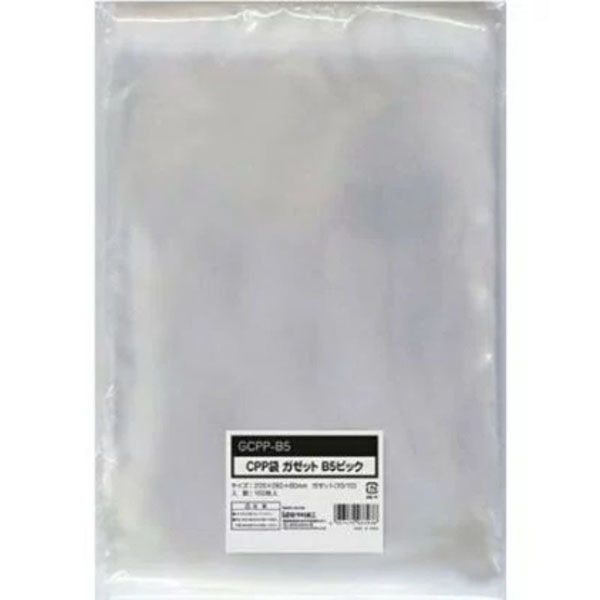 今村紙工 テープ有 OPP袋 CPP袋 ガゼット付き B5サイズ 100枚 GCPP-B5 1ケース(40個)（直送品）