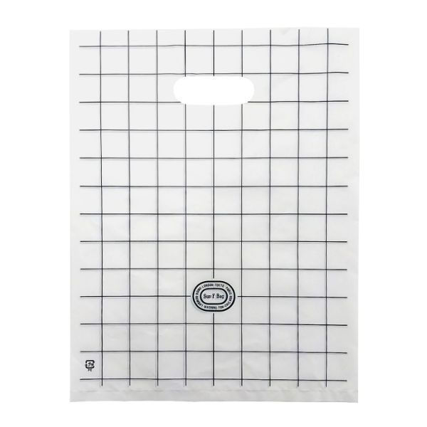 中川製袋化工 ポリ手提げ サンFバッグ ホワイト C柄 中 H012213 1ケース(2000個(50個×40))（直送品）
