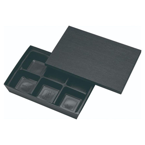 アヅミ産業 弁当容器 HSH-80-55 テーパー型貼箱 (黒木目エンボス) HSH8055BKME 1ケース(100個(25個×4))（直送品）