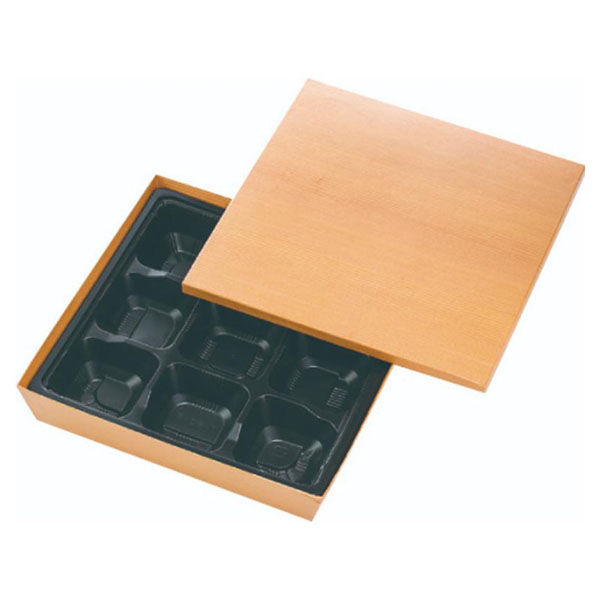 アヅミ産業 弁当容器 HSH-80-80 テーパー型貼箱 (杉木目) HSH8080SUM 1ケース(100個(25個×4))（直送品）