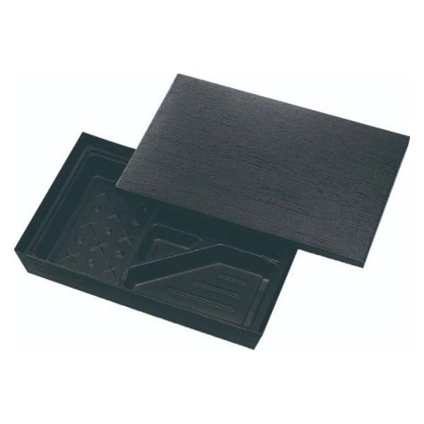 アヅミ産業 弁当容器 HSH-90-60 テーパー型貼箱 (黒木目エンボス) HSH9060BKME 1ケース(100個(25個×4))（直送品）