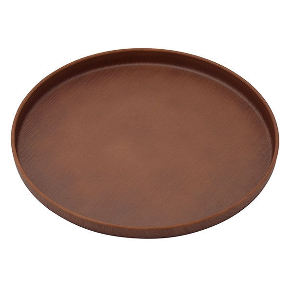 パール金属 お盆 ノンスリップ 抗菌木目調丸トレー27cm KB-0007 1ケース(60個(5個×12))（直送品）