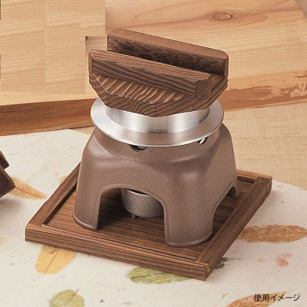 マイン 和食用品 M10-227 お釜かまどセット(小) 素焼き茶 木(蓋・敷板) 1点（直送品）