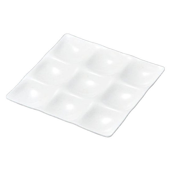 メラミン食器 角プレート 白