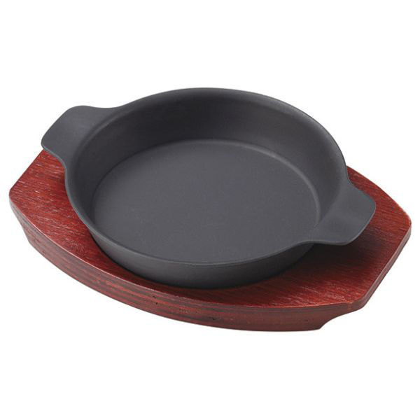 マイン ステーキ関連用品 M20-735 鉄製グラタン皿(小)木台セット 1点（直送品）