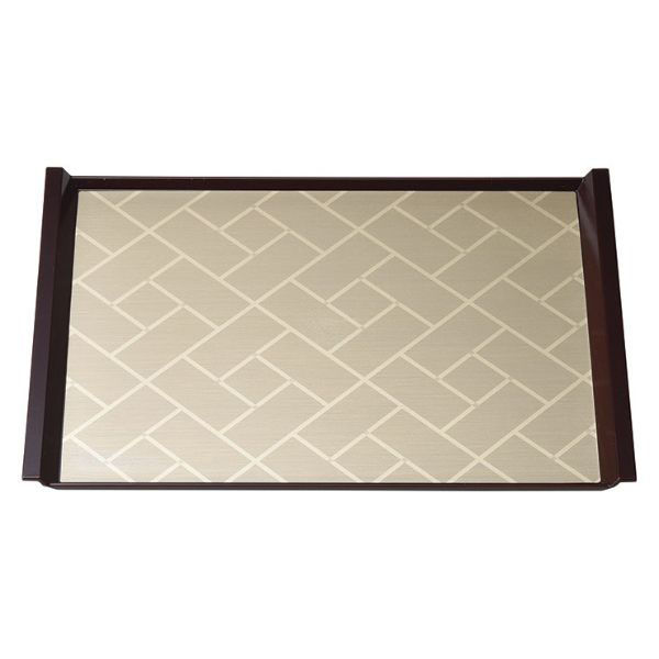 マイン お盆 M44-394 長角盆 雅 390×293 金 ノンスリップ 1ケース(30個)（直送品）