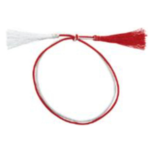 イグチ 装飾資材 No.5ゴム房 Aタイプ(二重) 特中40cm 赤白金糸入 OKG1240RWR 1ケース(1000個(100個×10))（直送品）