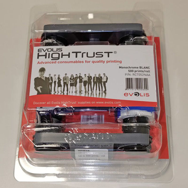 EVOLIS リボンプリンター 単色リボン白 エディキオ・アクセス用 RCT052 1点（直送品）