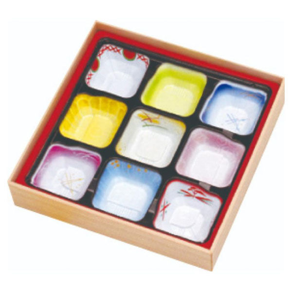 アヅミ産業 折箱 W-80-80 シャクリ蓋(T-80-E柄) W-A017 1ケース(78個(13個×6))（直送品）