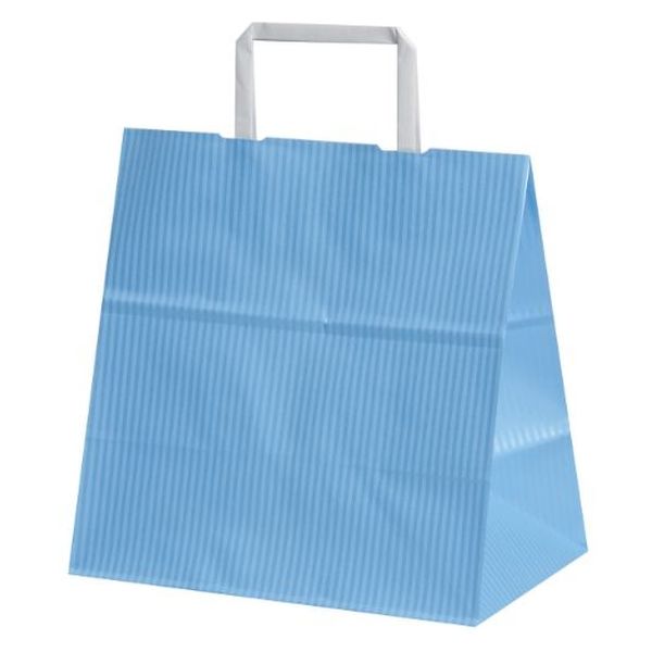 パックタケヤマ 紙手提袋 平紐手提袋 H平26 クリスタル ブルー XZT01018 1ケース(200個(50個×4))（直送品）