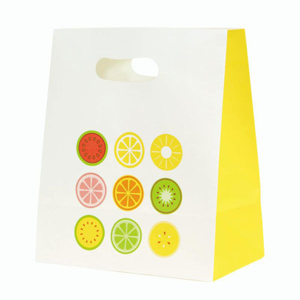 パックタケヤマ 紙手提袋 イーグリップ LL カットフルーツ XZT52032 1ケース(500個(50個×10))（直送品）