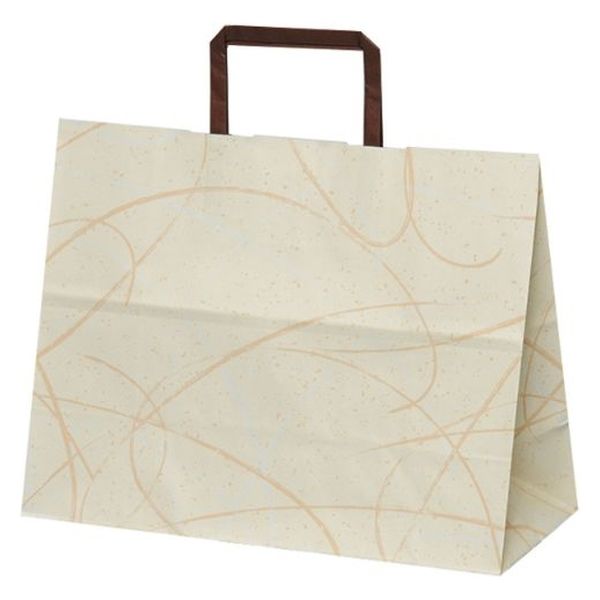 パックタケヤマ 紙手提袋 平紐手提袋 H平32 ゆうび ベージュ XZT60005 1ケース(200個(50個×4))（直送品）