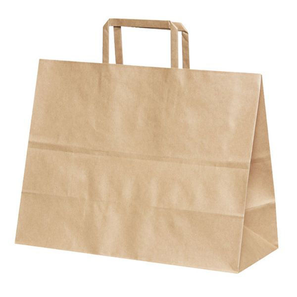 パックタケヤマ 紙手提袋 平紐手提袋 H平32 未晒 無地 XZT69823 1ケース(200個(50個×4))（直送品）