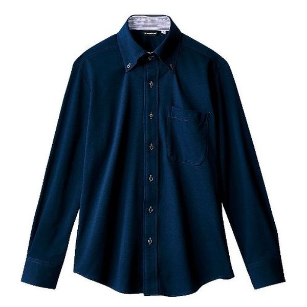 住商モンブラン ボタンダウンシャツ ZK2711-9CB_SSS ニットシャツ 兼用 長袖 ネイビー SSS 1点（直送品）