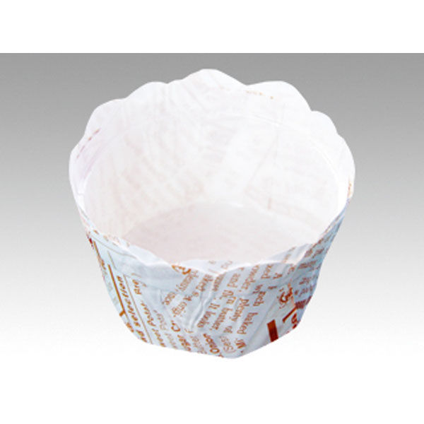 平野紙器 ケーキカップ フラワーポットφ55JP 黄土英字新聞 00414576 1袋(70個)（直送品）