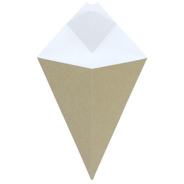 旭創業 テイクアウト容器 クラフトコーン 大 ディップコーナー付 00752574 1袋(50個)（直送品）