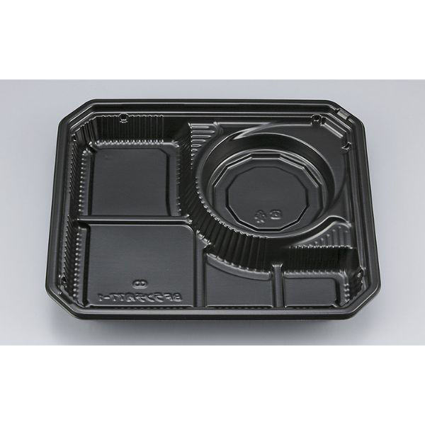シーピー化成 弁当容器 BFランチ内77-1 黒 本体 0141277010525 1ケース(400個(50個×8))（直送品）