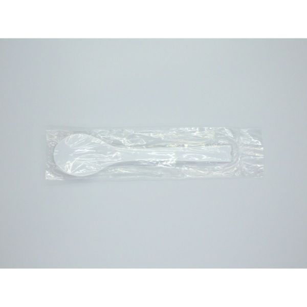 ホウケン産業 使い捨てスプーン スプーン125 白 個包装 076 1ケース(3000個(500個×6))（直送品）