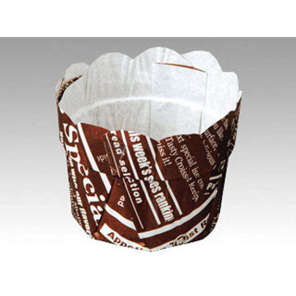 平野紙器 ケーキカップ フラワーポットφ65JP 英字パントン茶 00372010 1ケース(2100個(70個×30))（直送品）