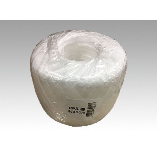 ローヤル化成 ビニール紐 PPテープ玉巻300m 白 00517839 1袋（直送品）