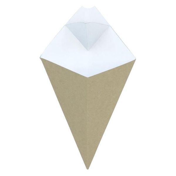 旭創業 テイクアウト容器 クラフトコーン 小 ディップコーナー付 00752573 1袋(50個)（直送品）