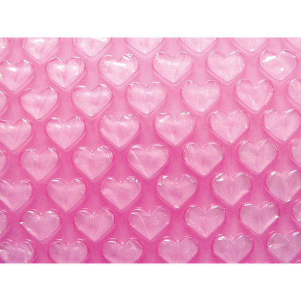 川上産業 プチプチ はぁとぷち ローズピンク(2層品) 600mm×3m 12 1ケース(10個)（直送品）