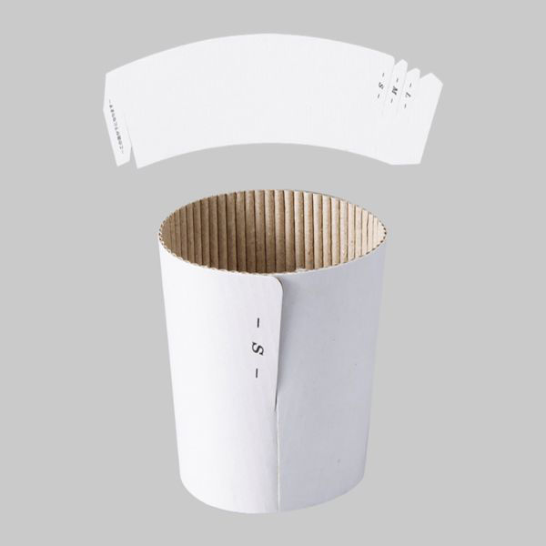 8・12オンスカップ用スリーブ(白) 188042 1ケース(2000個(100個×20))（直送品）