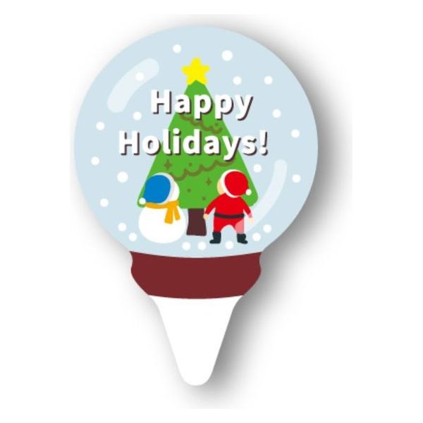 天満紙器 XG304 ケーキピック(スノードーム) 6090603 1ケース(500個(100個×5))（直送品）