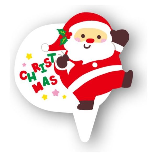 天満紙器 XG302 ケーキピック(ハッピーサンタ) 6090601 1袋(100個)（直送品）