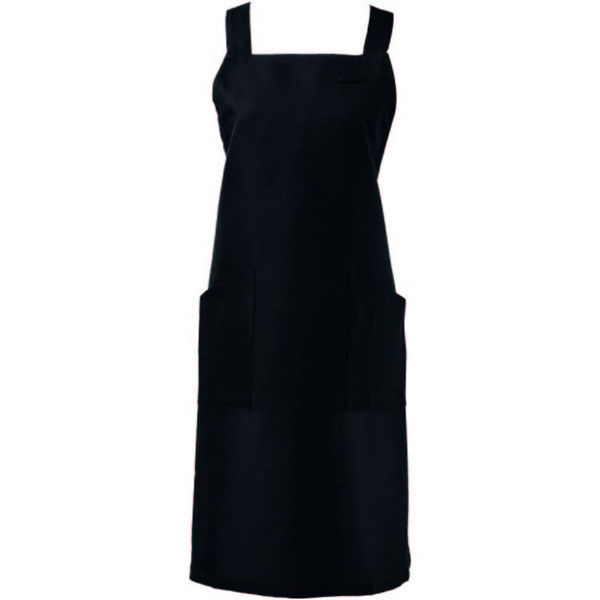 サンユニフォーム 胸当てエプロン 胸当エプロン(ブラック)F 701-S710-1 1袋（直送品）