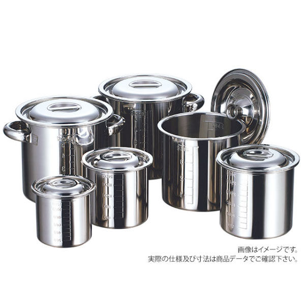 赤川器物製作所 AG18-8 目盛付寸胴鍋 45cm(手付) 11345 1点（直送品）